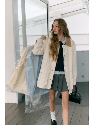 UNISEX VINTAGE HALF WORK JACKET CREAM_UDJU5A109CR