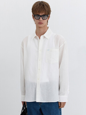UNISEX CLASSIC LINEN SHIRT IVORY_M_UDSH5B125IV