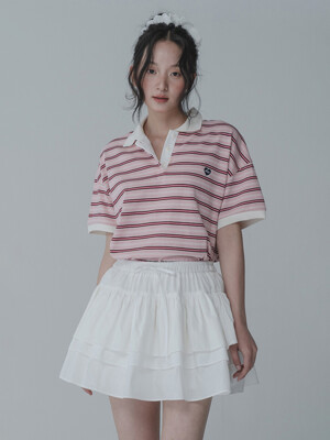 HEART RUGBY COLLAR TSHIRT_PINK