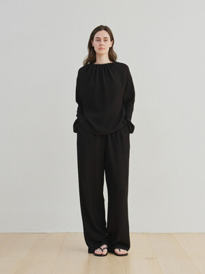 2way drawstring shirt (black)