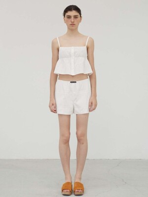 Lace-trim Shorts, Off White