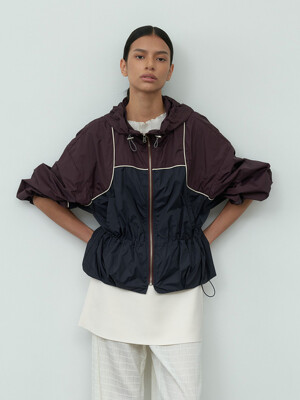 Backpacked Wind Breaker_Burgundy&Navy