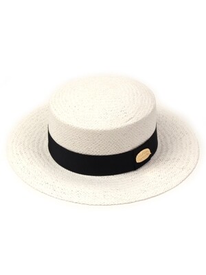 White Flat Panama Hat 파나마햇