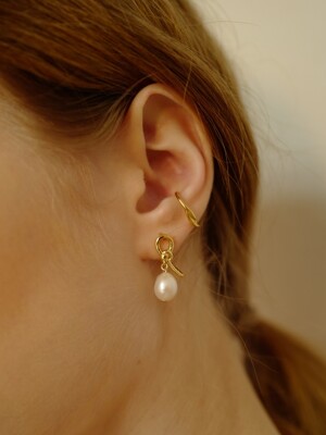 pearl ribbon ````drop```` earring ver.1