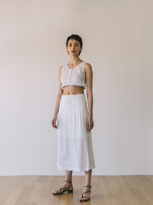 Seersucker Skirt (White)