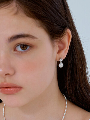 double cubic drop earring