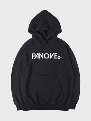 pnv010_panove over fit logo hoodie (black)