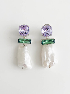 Cocktail Earrings - Lavender Clip-on