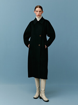 TOF BABYWOOL LINE VOLUME COAT [HAND MADE] BLACK