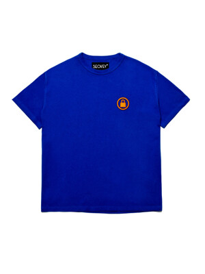 22S/S 패드록 시그니처 자수 반팔 티셔츠(로얄블루/오렌지)(남녀공용)