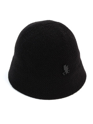 Simple Black Knit Bucket Hat 니트버킷햇