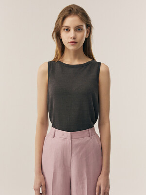 [KNIT] Linen Sleeveless Knit Top _ 2color