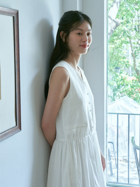 원피스 - 르아보네 (Le abonne) - VEST DRESS_WHITE