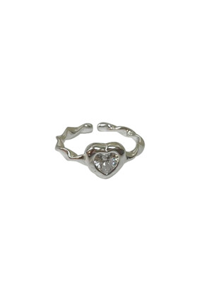 [Ring] White heart Ring-925silver