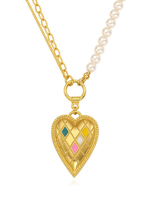 Agyle Heart Pearl Gold Necklace