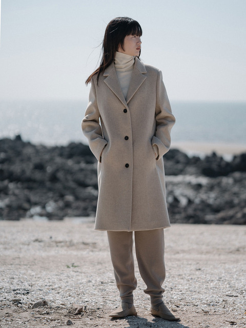 아우터 - 리플레인 (REPLAIN) - WOOL SINGLE BREASTED COAT_OATMEAL