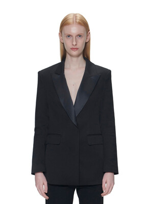 WOMENS SMOKING SUIT JACKET - BLACK