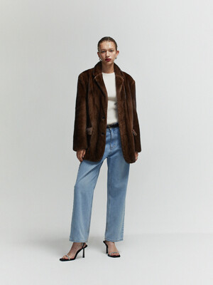 [DE BASE] TIMELESS MINK JACKET_BROWN