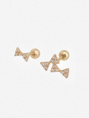 14k cubic bow ribbon piercing (2type)