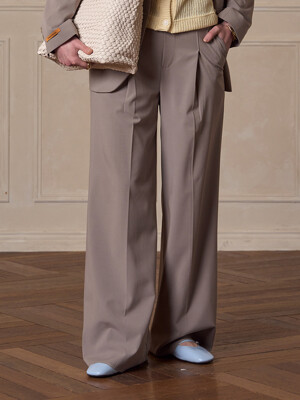 Nuclassic wide slacks Khaki beige