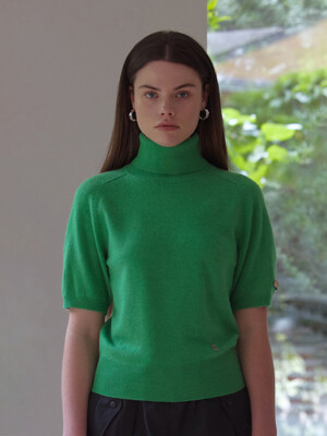 Cashmere 100% Lia Knit Top (Forest Green)