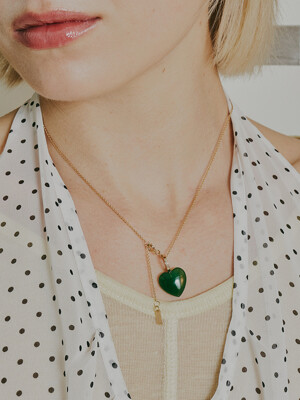 [sv925]Heart quartz necklace