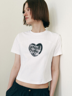 OUR HEART PAINTING CROP T-SHIRTS WT