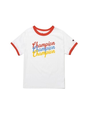 [US] 여성 트리플 Champion 로고 RInger 반팔티셔츠 (WHITE) CKTS4E062WT