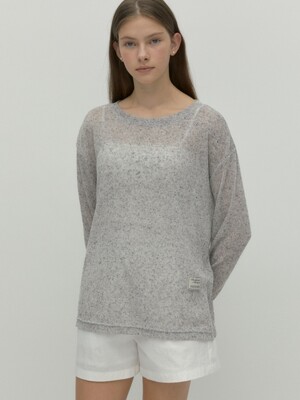 long sleeve skashi knit - melange gray