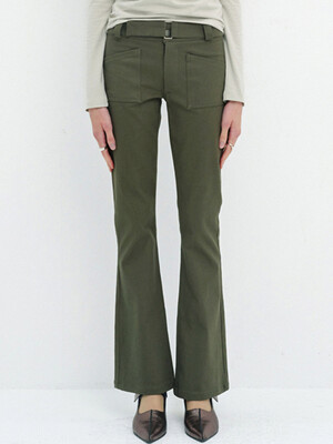 VELCRO BELT PANTS / KHAKI