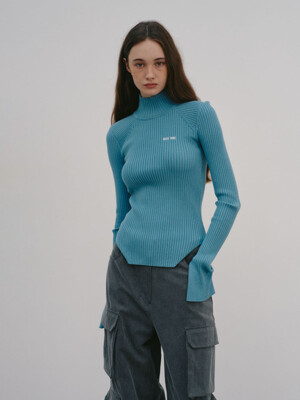ROME_Turtle Neck Knit_Blue