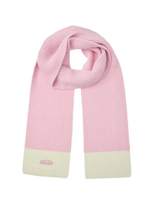 WOOL KNIT MUFFLER-PINK
