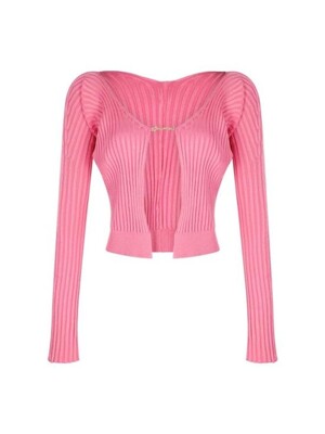 24SS 자크뮈스 가디건 223KN5002190434 Free NEON PINK