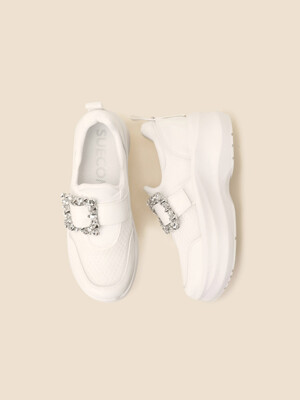 Jewelry buckle sneakers(white)_DG4DS25062WHT