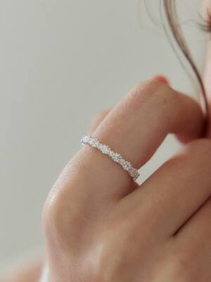 [스왈진주귀걸이 증정][925silver]Flower cubic ring
