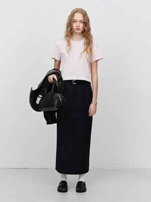 H-LINE MAXI SKIRT BLACK NAVY STRIPE_UDSK5A203N3