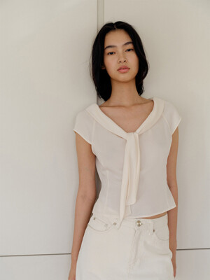 Valois Bowtie Top Cream