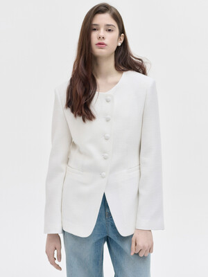 25SN feminine tweed jacket [WH]