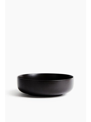 리액티브 글레이즈 스톤웨어 서빙 보울 블랙 1283838003