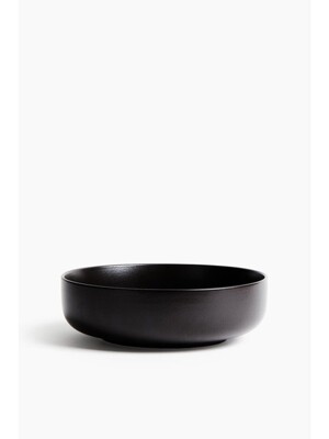 리액티브 글레이즈 스톤웨어 서빙 보울 블랙 1283838003