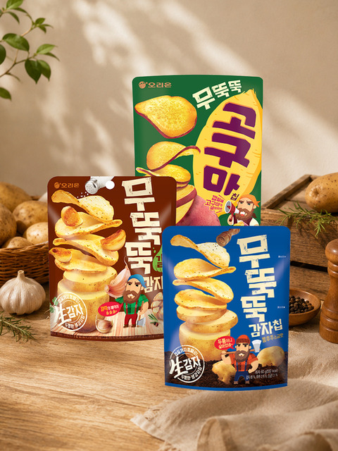 오리온 무뚝뚝3종 갈릭솔트 106g 3개 +통후추소금 60g 3개 + 고구마칩 56g 3개