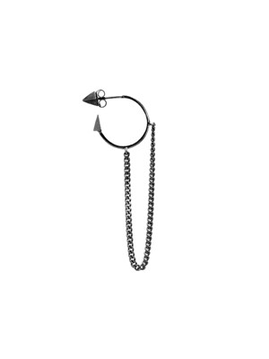 FENCE SINGLE earring (BLACK) -Single piece-