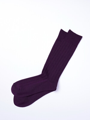 Bamboo Crew Socks - Purple Rib