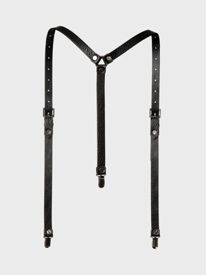 Square Loop Thin Leather Suspender[Black(UNISEX)]_UTA-FM31