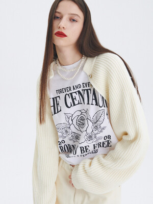 [단독기획] CENTAUR PIERCING BOLERO KNIT TOP