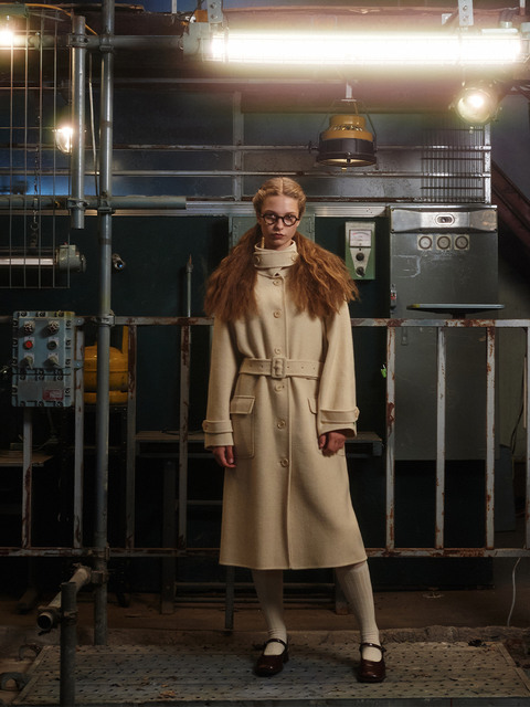 아우터 - 그린버터 (GREENBUTTER) - [handmade] herringbone stitch point coat (butter)