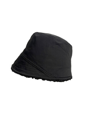 padded bubble bucket hat - black