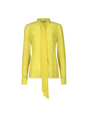 HIGH NECK-TIE BLOUSE (YELLOW)