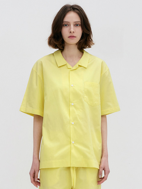 라운지웨어,라운지웨어 - 레이지지 (lazyz) - Stay Pajamas Short Sleeve Shirts - Lemon Yellow