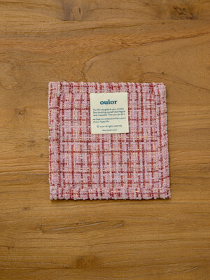 ouior square tea coaster - tweed pink